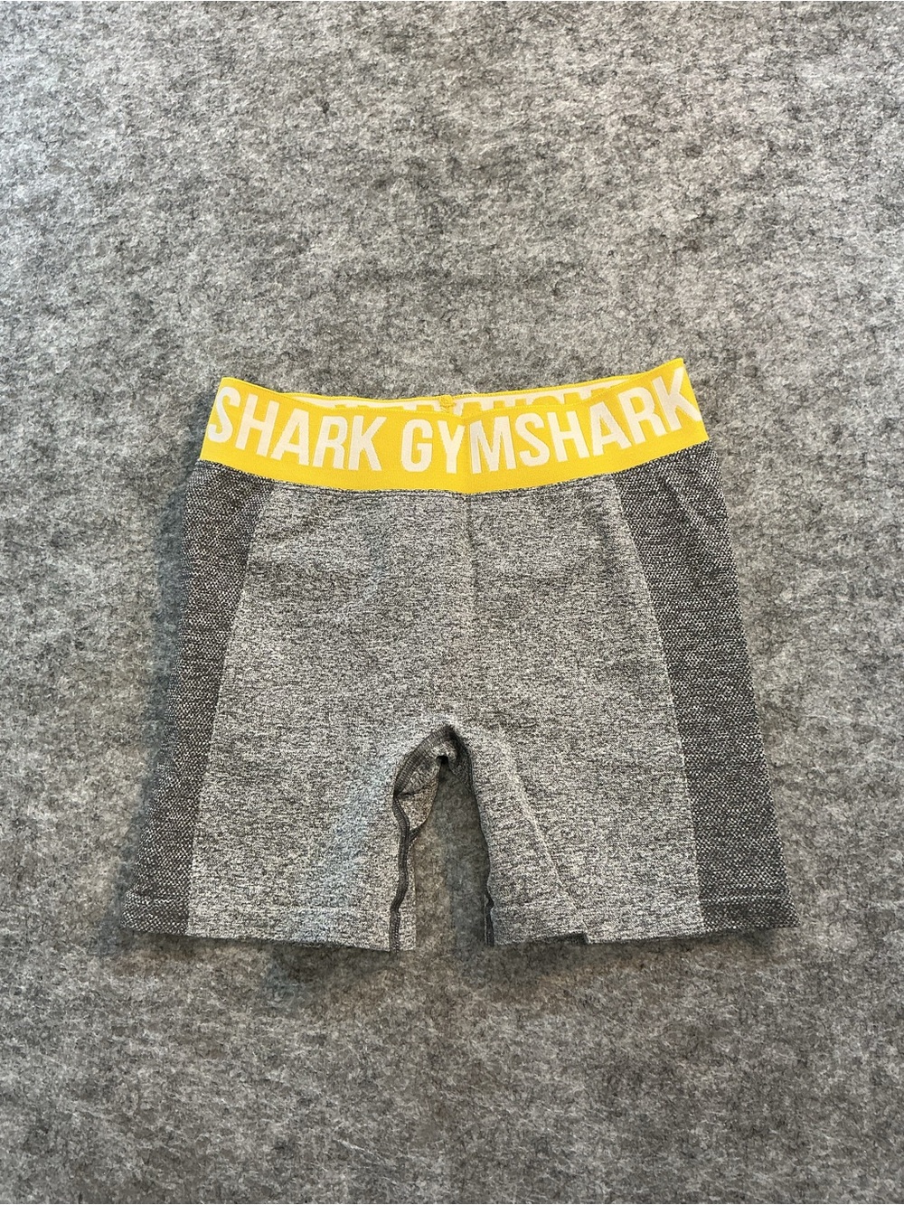 Gymshark Women’s Gray Shorts with Yellow Waistband Size S